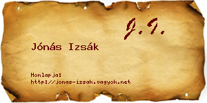 Jónás Izsák névjegykártya
